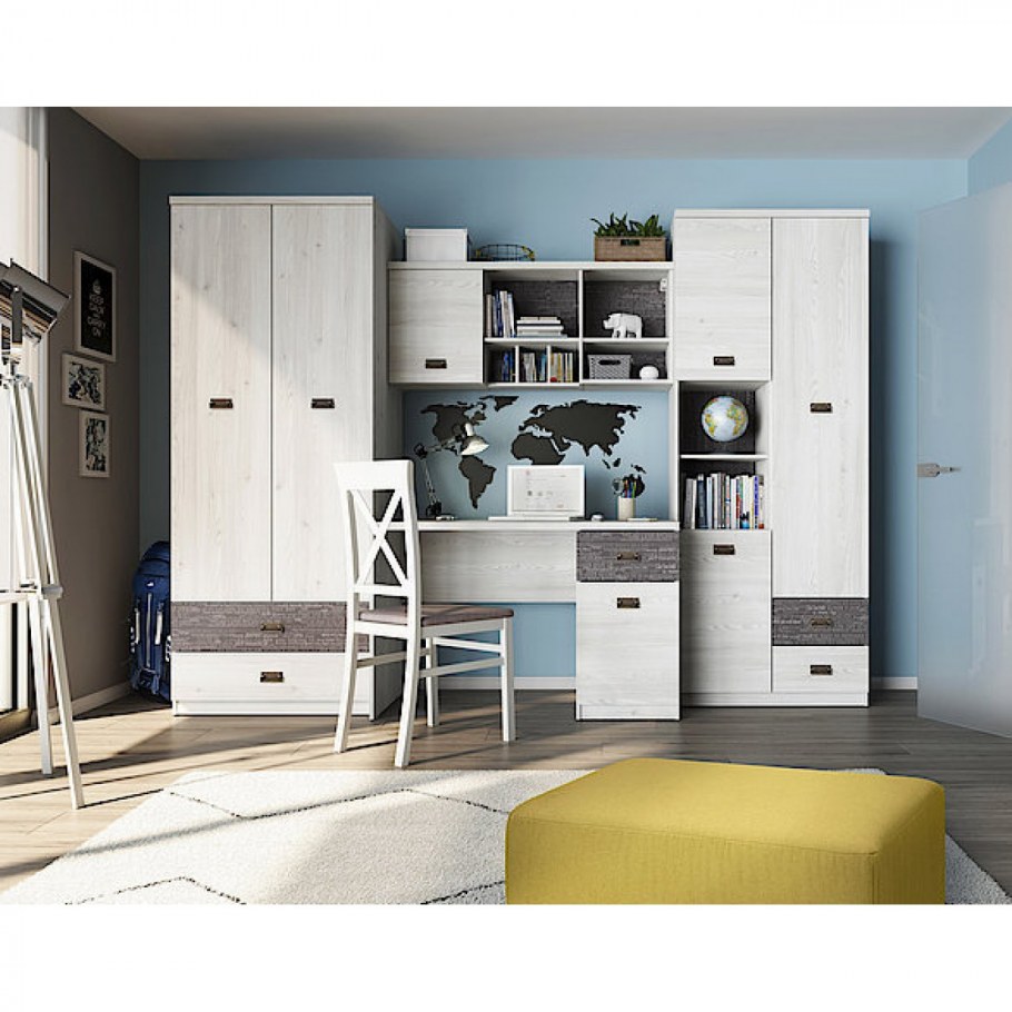 Подростковая мебель серо белая