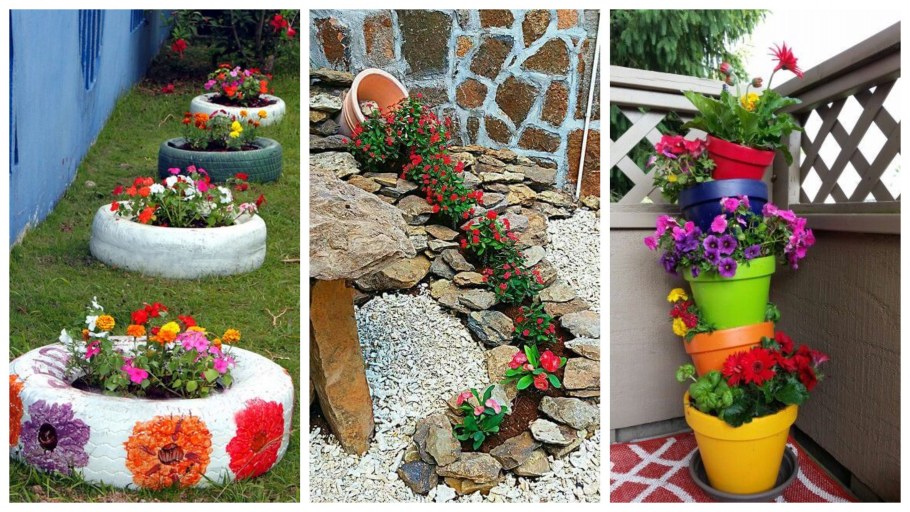 Как лучше обложить клумбу