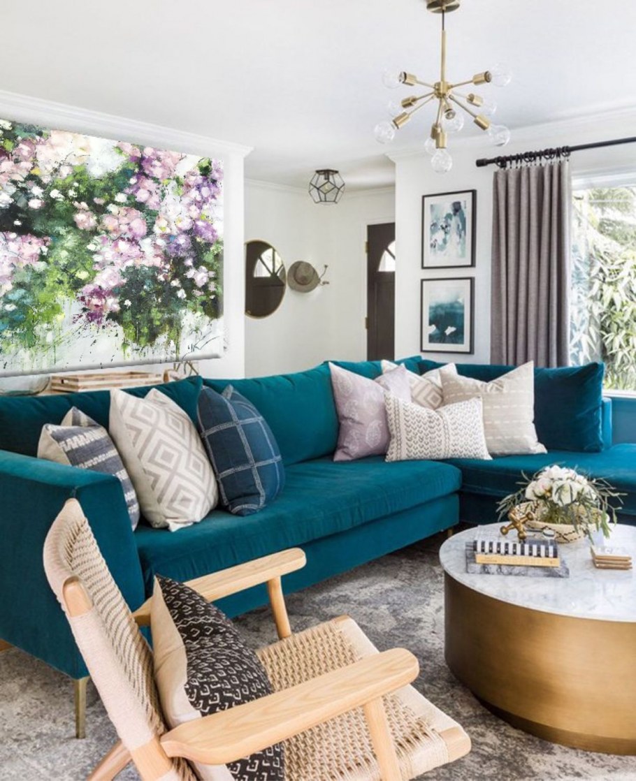 Гостиная в бирюзовом стиле