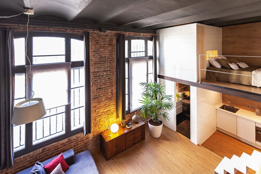 Кухни лофт двухуровневые