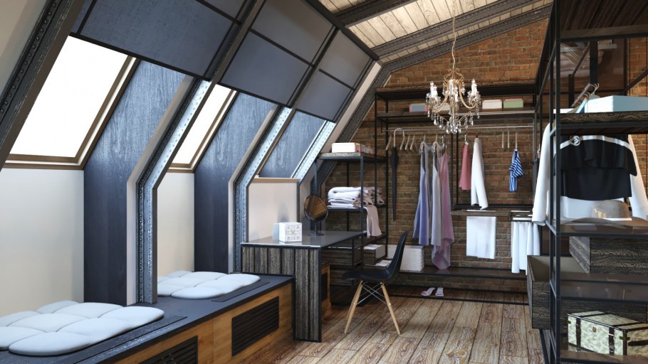 Гостиная лофт Индастриал интерьер