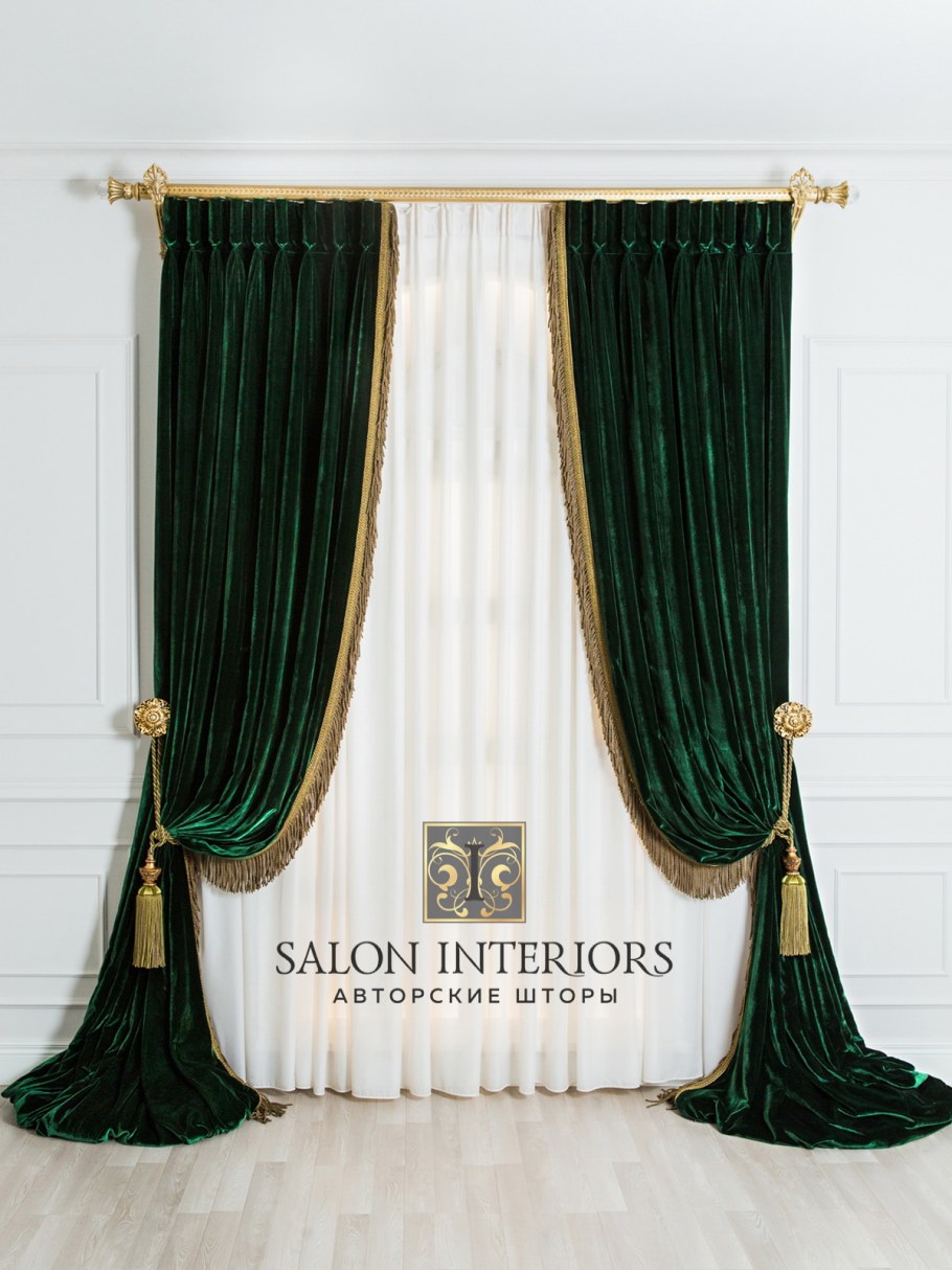 Pasionaria шторы бархат изумрудный