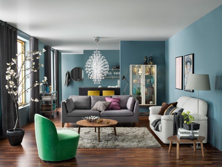 Гостиная в оливковых тонах