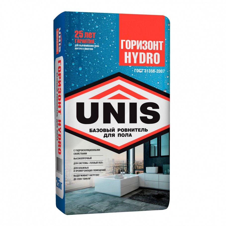 Ровнитель для пола Юнис Горизонт Hydro, 25 кг
