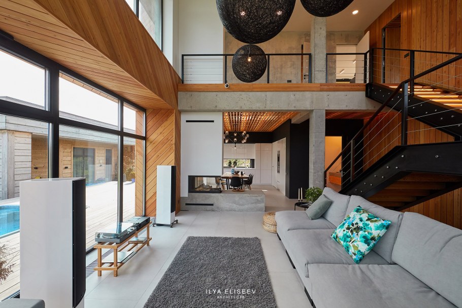 Интерьер дома из клееного бруса