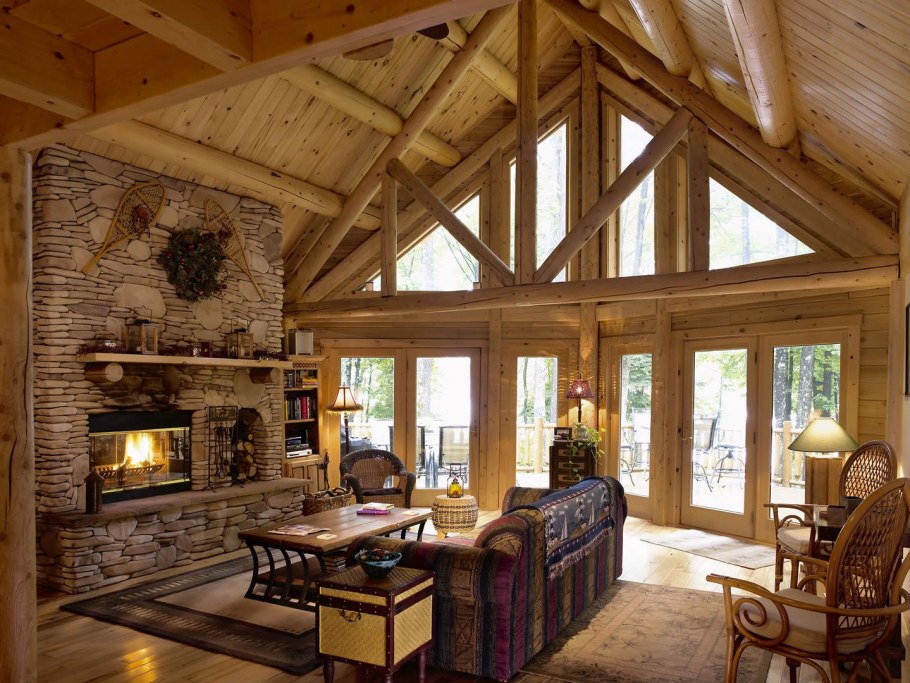 Интерьер в деревянном доме