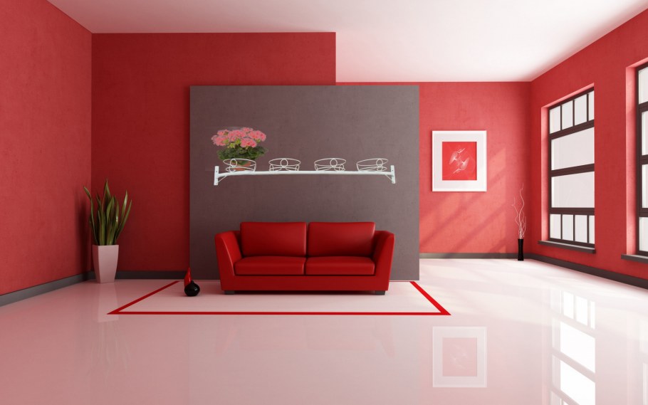 Красный цвет в интерьере