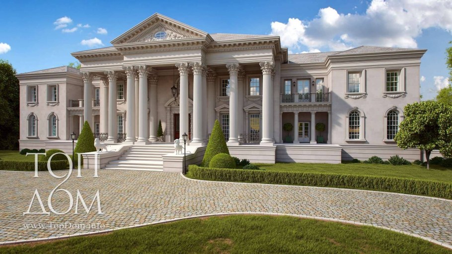 Фасады классических усадеб с портиком19 века
