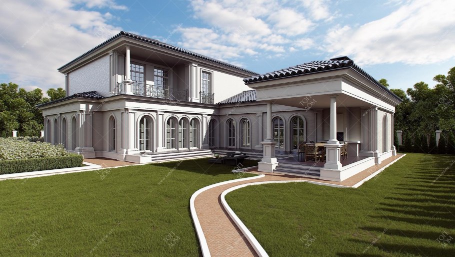 Вилла Средиземноморский стиль фасад