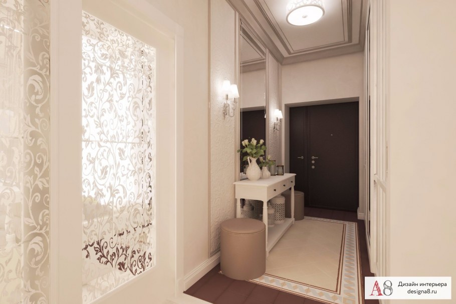 Спальня в бело сиреневых тонах