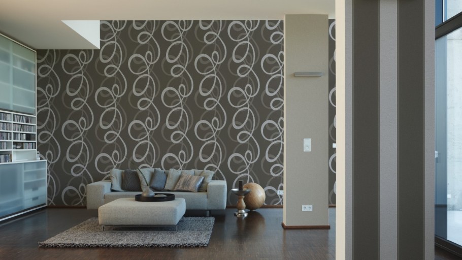 Коричнево бирюзовая гостиная