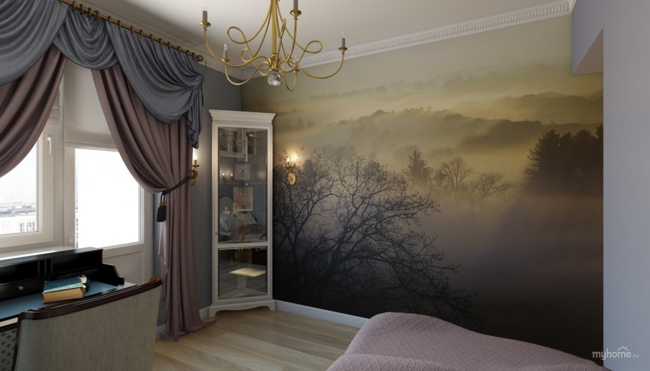 Обои для комнаты в однокомнатной квартире