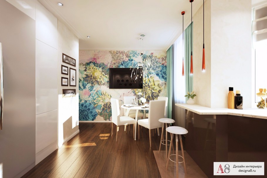 Выделение одной стены в интерьере