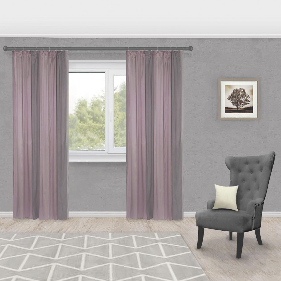 Шторы серые с розовым