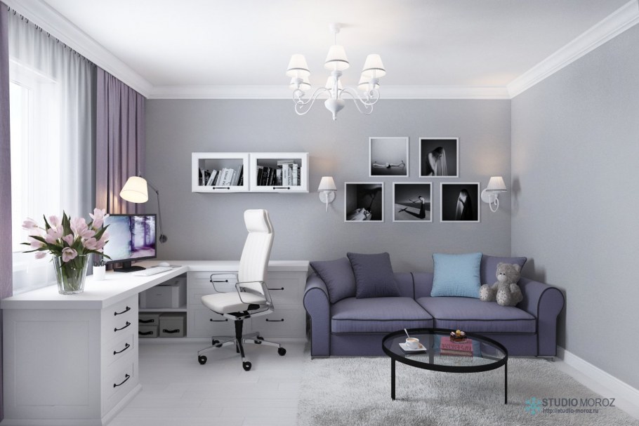 Кабинет в сиреневых тонах