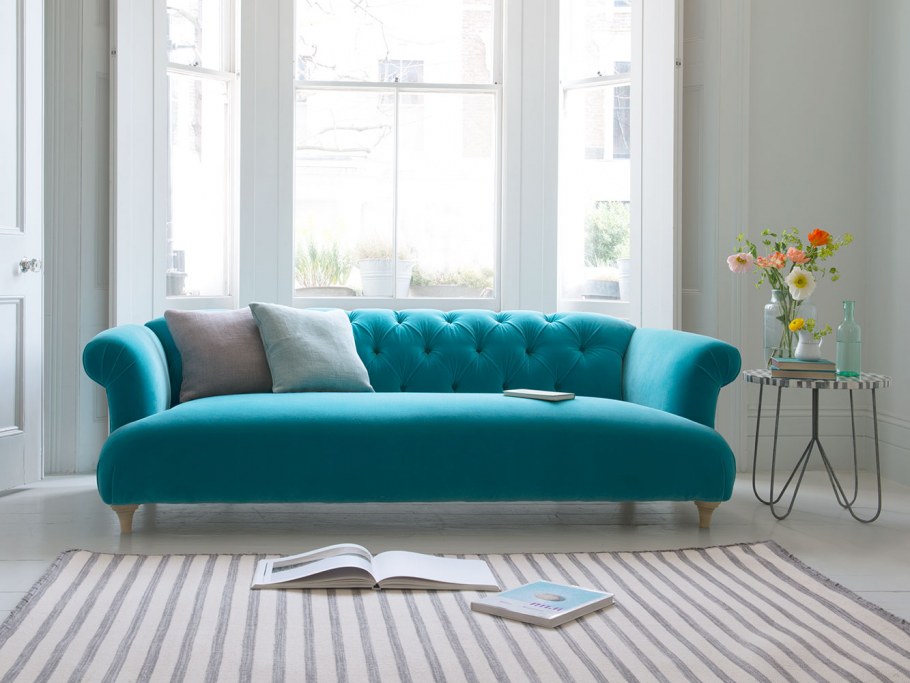 Диван бирюзовый вельвет