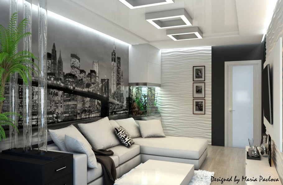 Дизайн гостиной для молодой пары