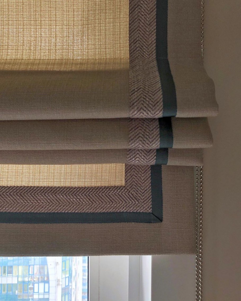 Римские шторы с атласным кантом