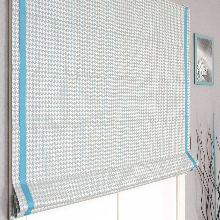 Римская штора голубая
