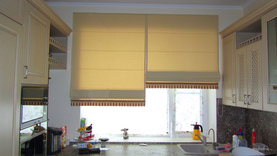 Римская штора на широкое окно