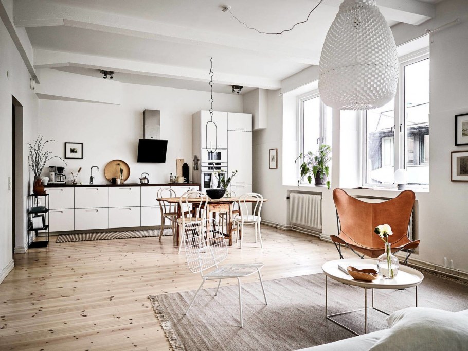 Трехкомнатная квартира 64 квадратных метра в скандинавском стиле