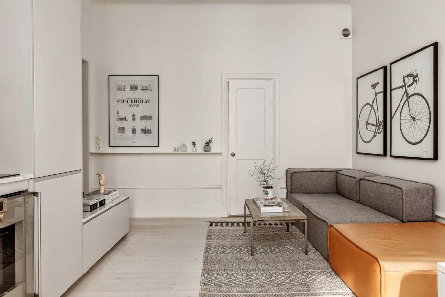 Маленькая двухкомнатная квартира в скандинавском стиле