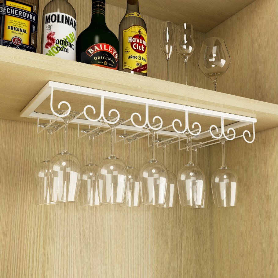 Барная полка для бутылок и бокалов