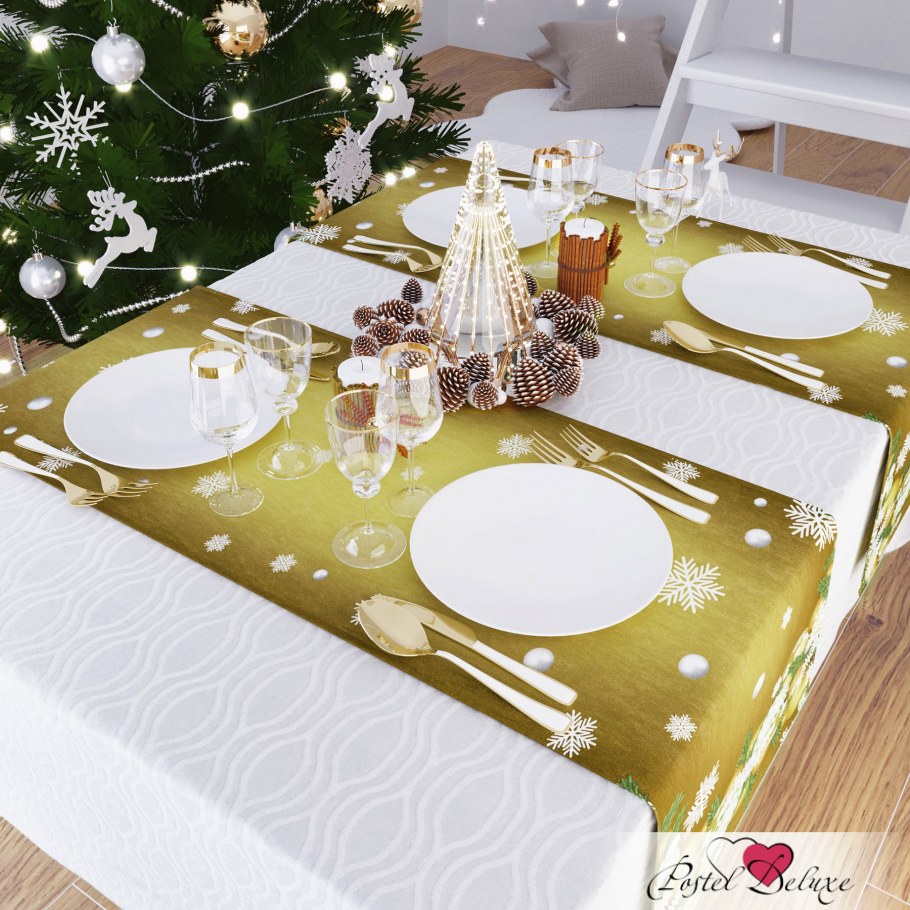 Скатерть сирень Рождественский узор