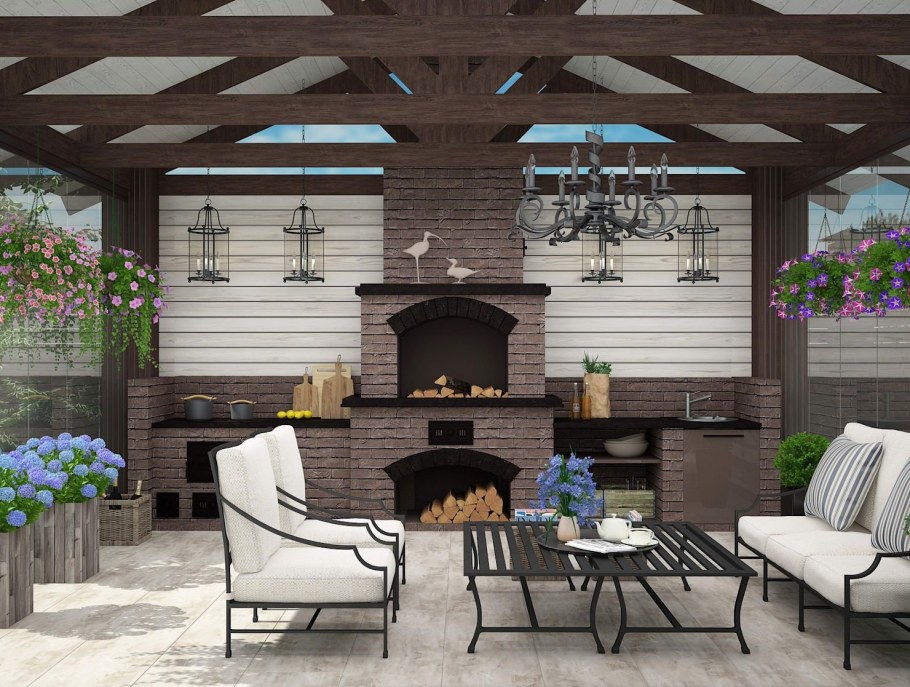 Интерьер современной беседки