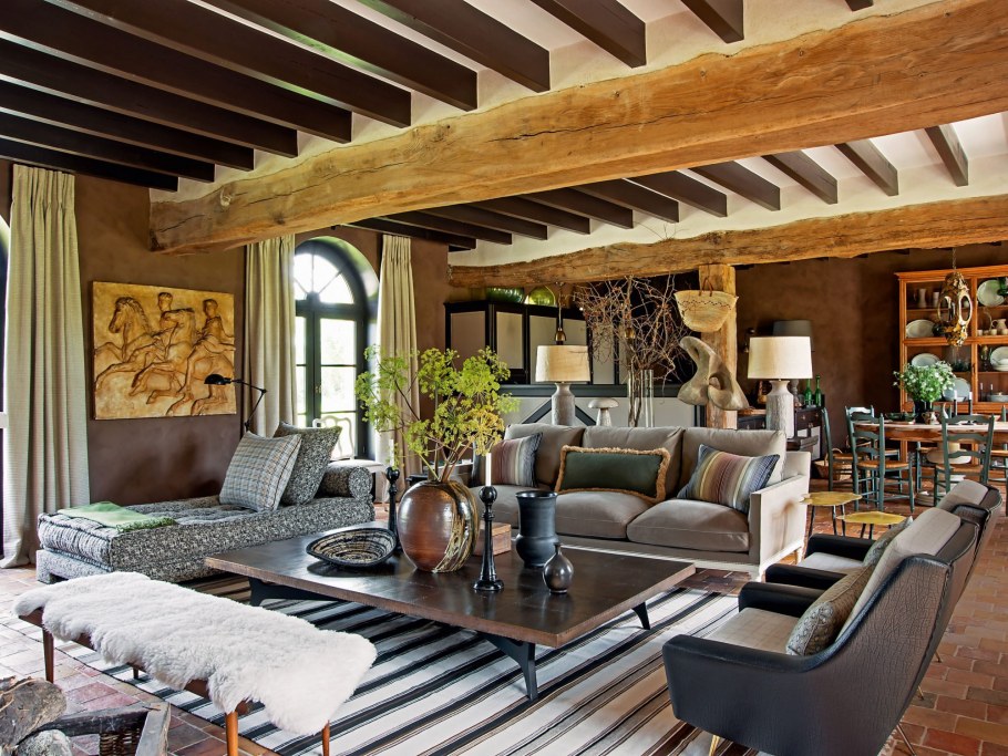 Интерьеры в деревянном доме французский стиль