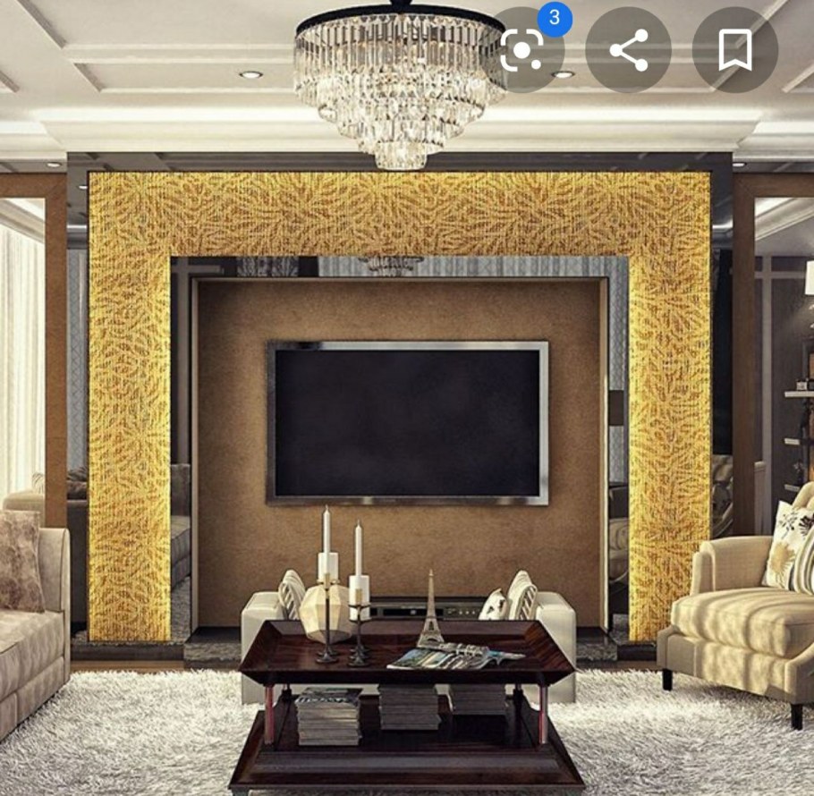 Зона ТВ В гостиной в стиле арт деко