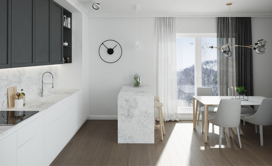 Интерьер узкой кухни икеа