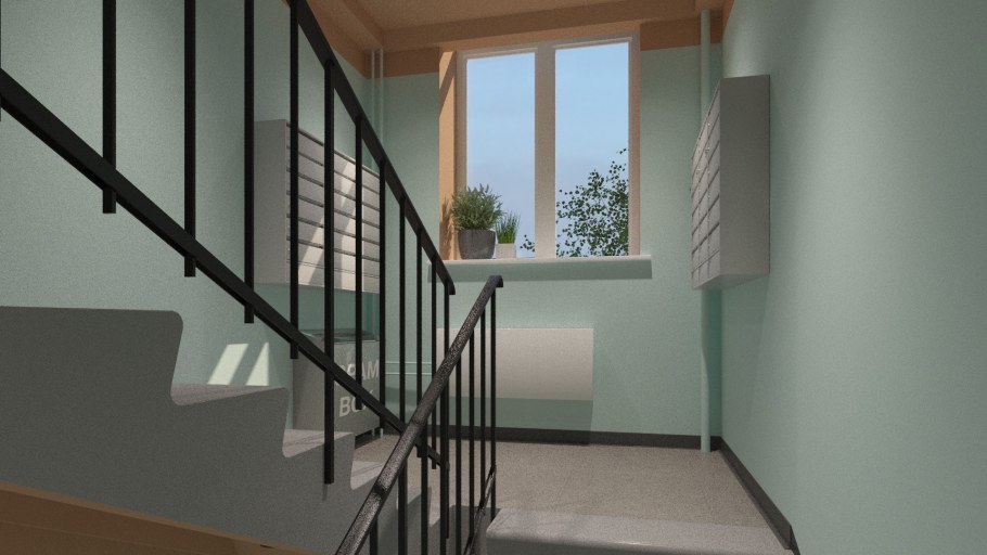 Лестничная площадка в подъезде