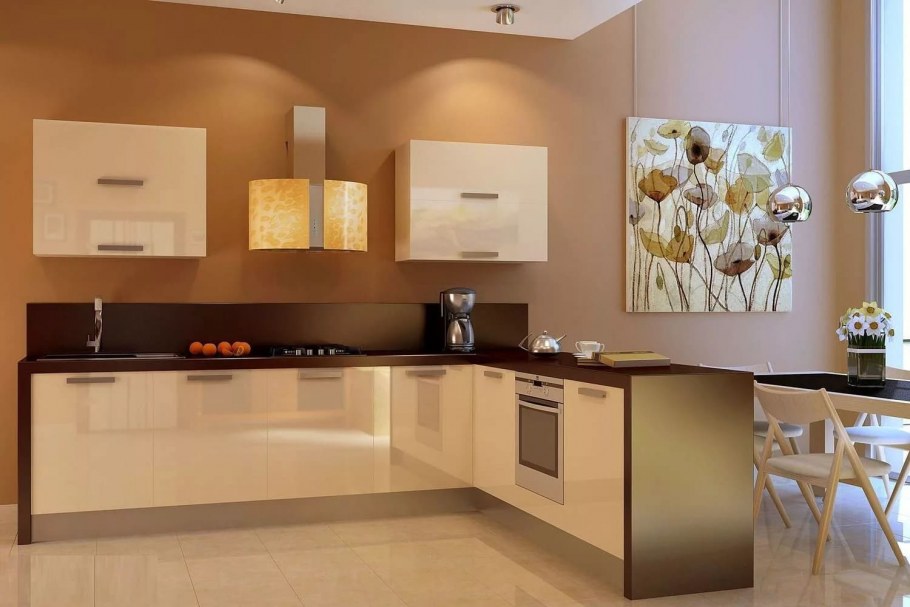 Кухня шоколадного цвета