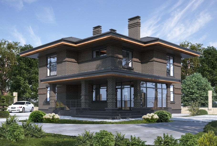 Коттедж в стиле Райта 200 кв м