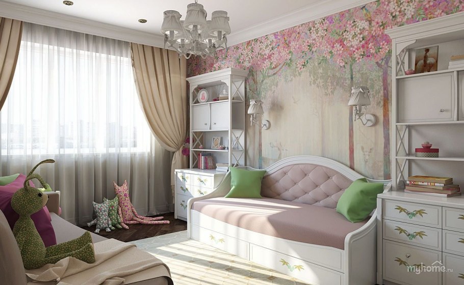 Спальня для девочки подростка в классическом стиле