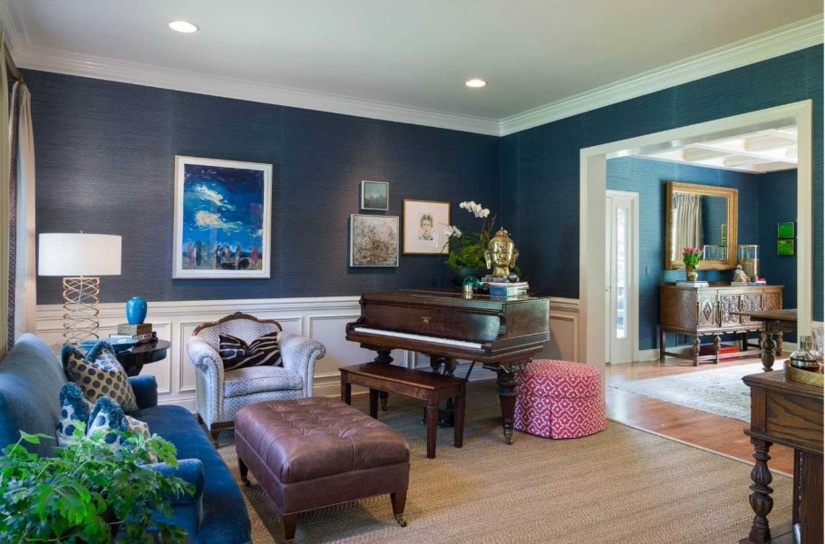 Гостиная с окрашенными стенами