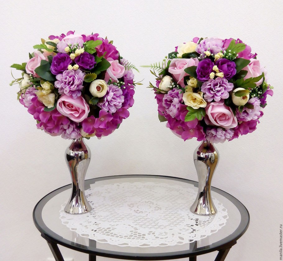 Дизайнерские композиции из искусственных цветов