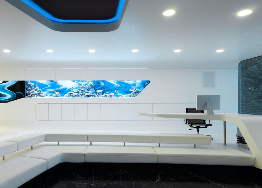 Интерьер в космическом футуристическом стиле