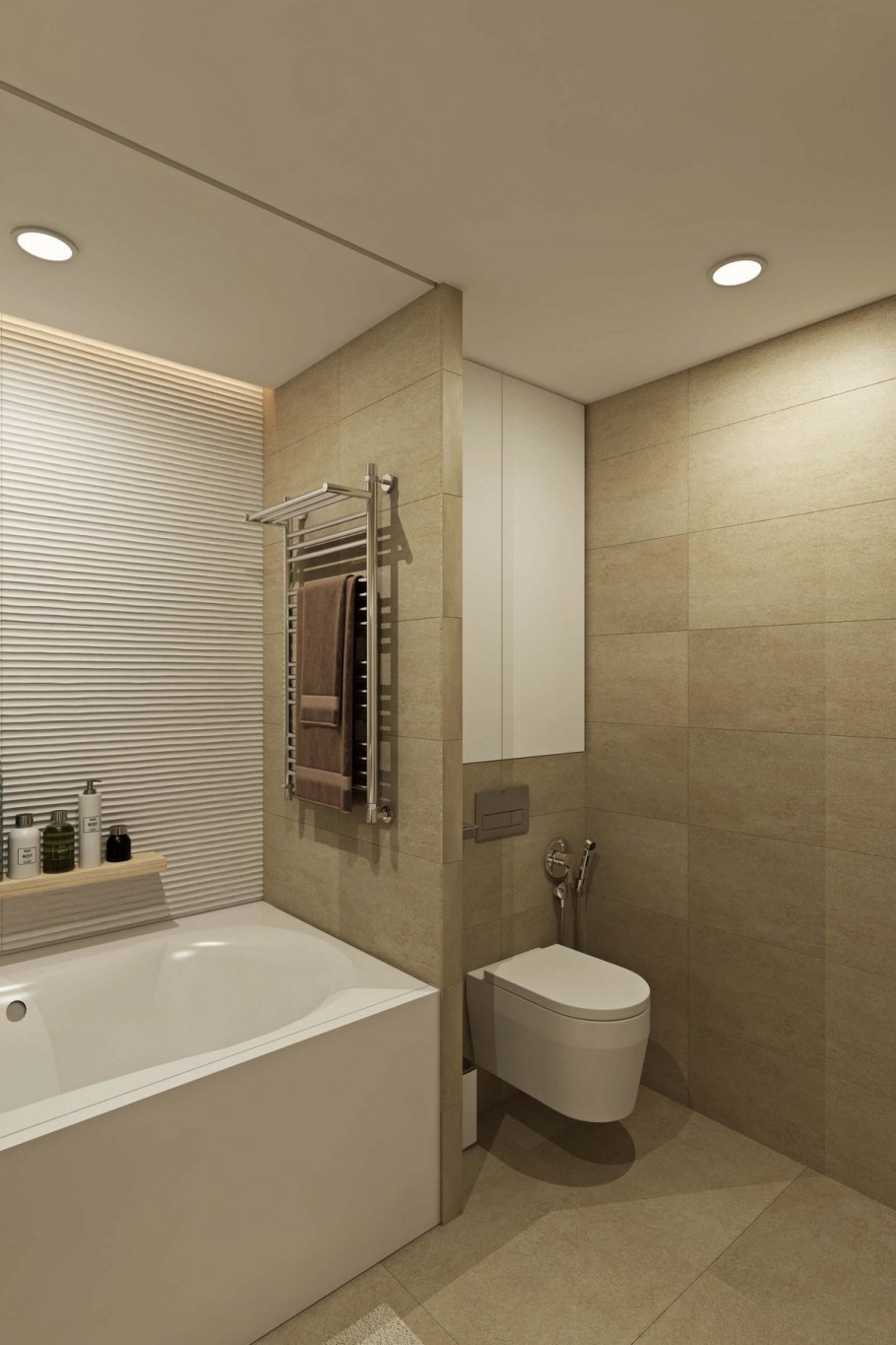 Ванная с туалетом с перегородкой