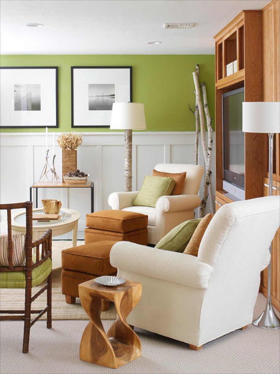 Диван бордово-оранжевый интерьер