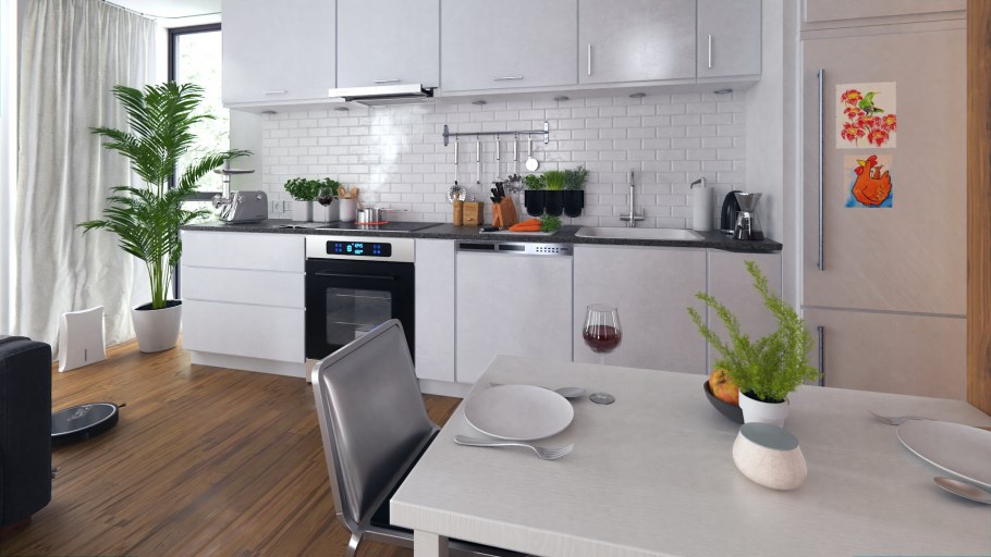 Серые кухни