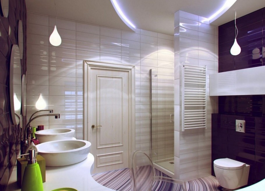 Освещение в маленькой ванной