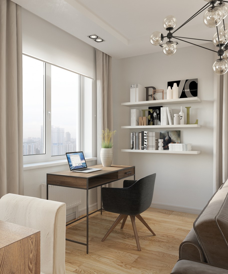 Кухня гостиная в серо белом цвете