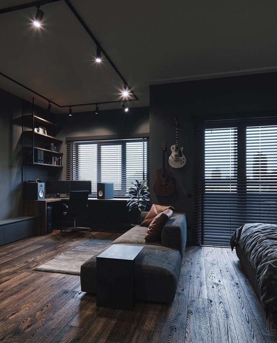 Спальная комната в стиле хайтек