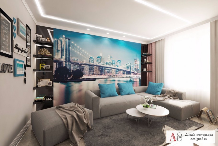 Кухня-гостиная 16м икеа