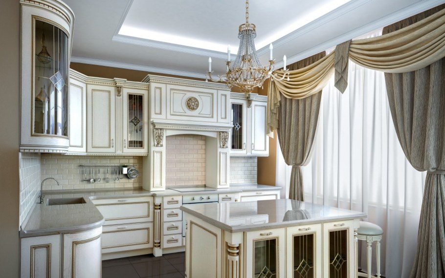 Кухонная мебель патинированная классика