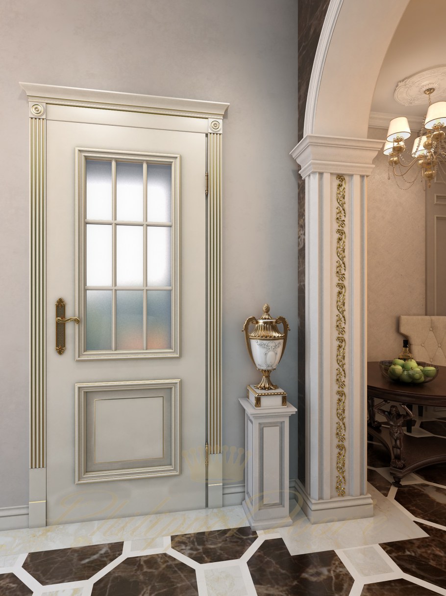 Двери Волховец Роял с золотой патиной