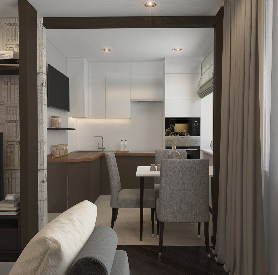 Интерьер 2х комнатной студии