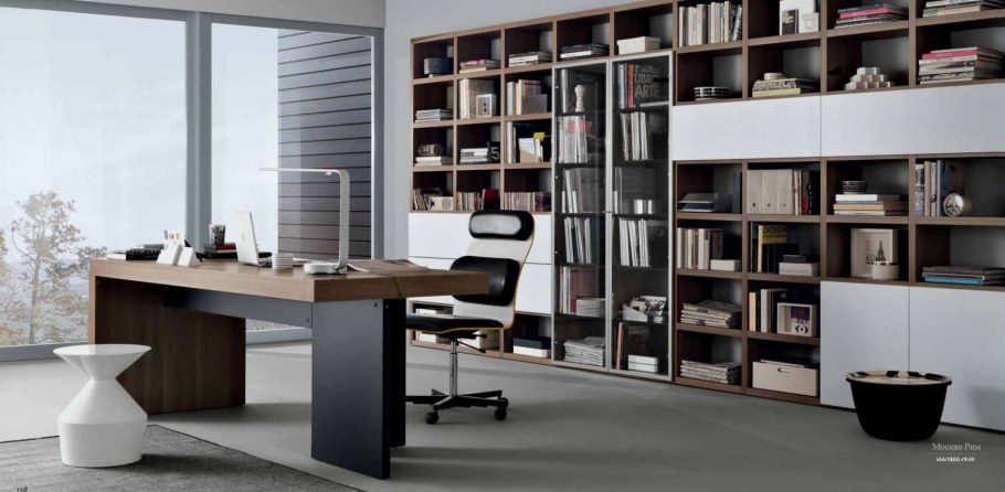 Стеллажи для кабинета в современном стиле